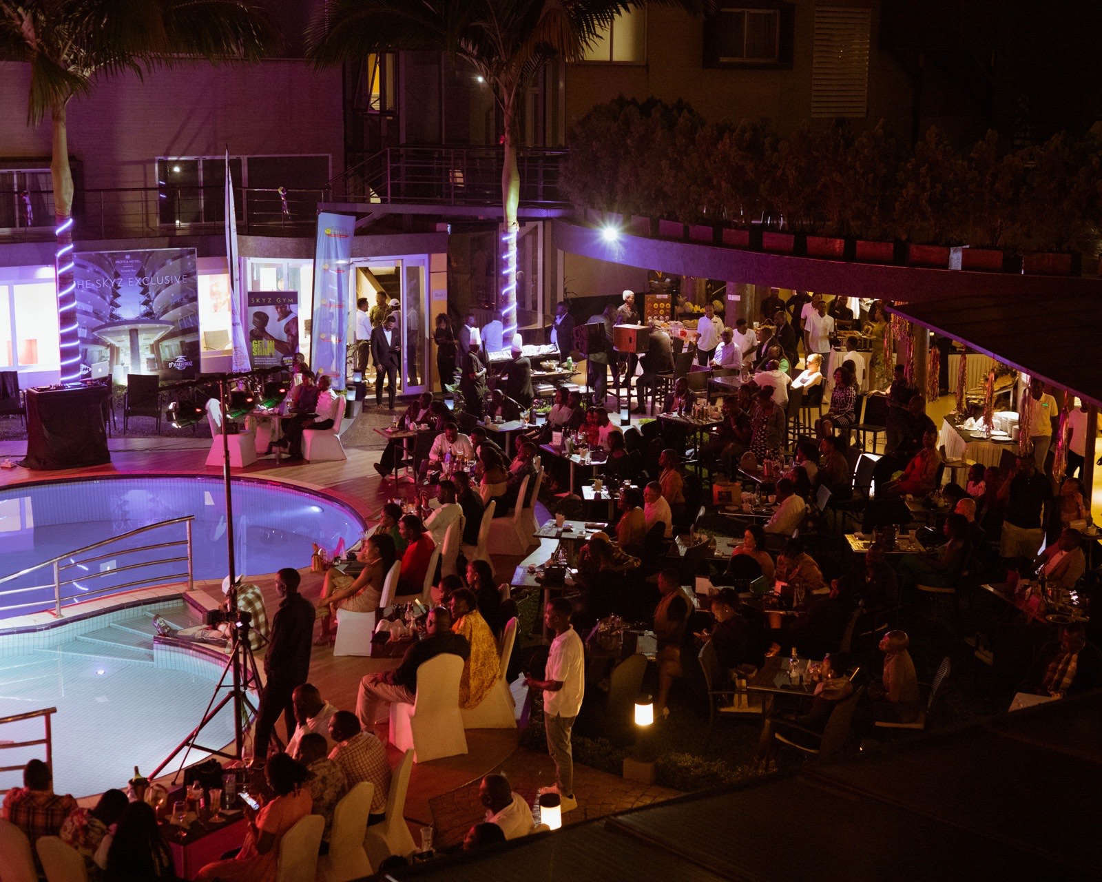 Irene Ntale performing with the live band at The Skyz Exclusive