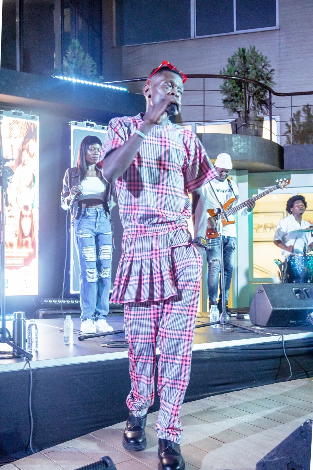 Jose Chameleone performing with the live band at The Skyz Exclusive