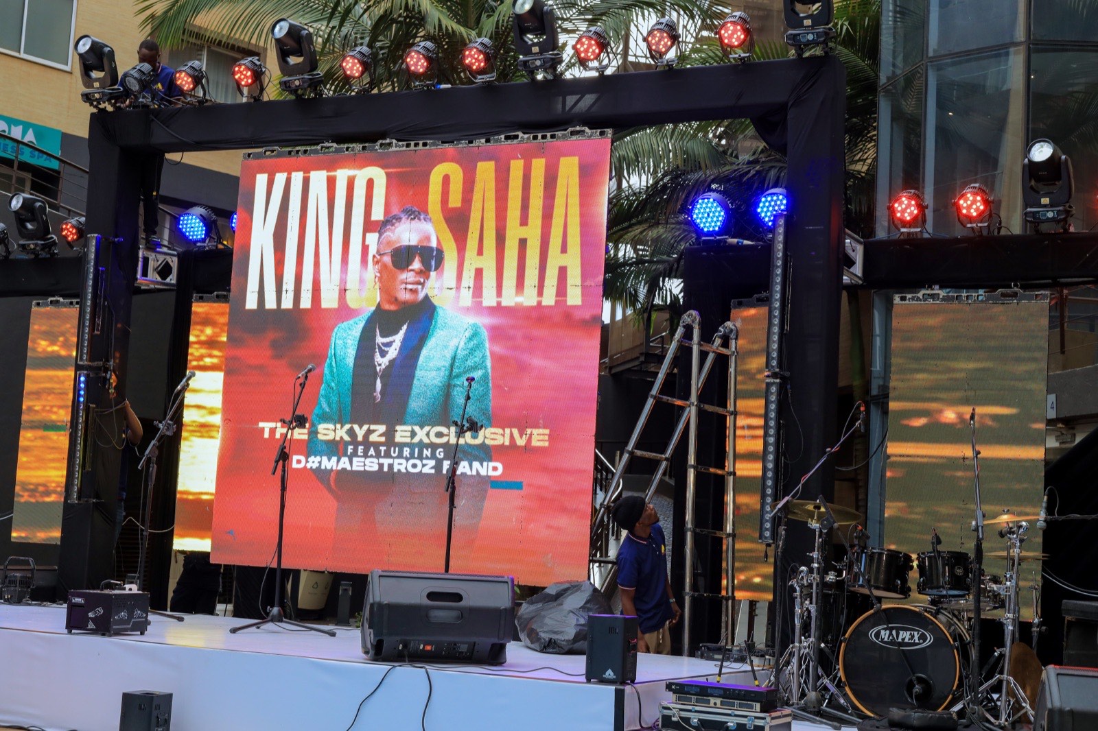 The King Saha Skyz Exclusive stage banner at Tropicanna Poolside